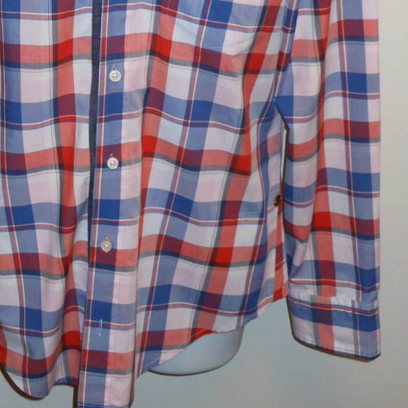 Hugo Boss Orange colorful plaids men's dress shirt - Picture 3 of 9